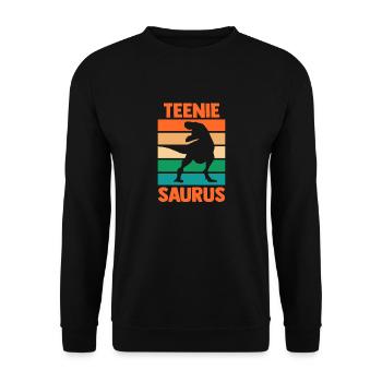 Dinosaure Dino Teeniesaurus - Sweat-shirt Unisexe - noir - Devant - Alina (178cm) & Michal (187cm)
