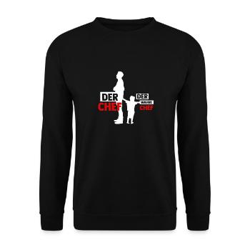 Papa Père Fils - Sweat-shirt Unisexe - noir - Devant - Alina (178cm) & Michal (187cm)