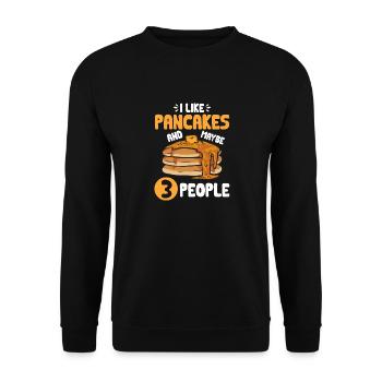 Pancake Breakfast Pancakes - Unisex Sweatshirt - black - Front - Alina (178cm) & Michal (187cm)