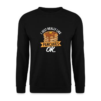 Pancake Breakfast Pancakes - Unisex Sweatshirt - black - Front - Alina (178cm) & Michal (187cm)