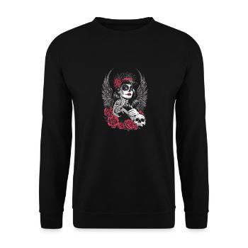 Gothik Girl für Gothik Fans - Unisex Pullover - Schwarz - Vorne - Alina (178cm) & Michal (187cm)