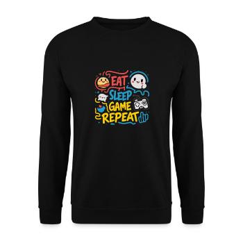 MANGEZ, DORMEZ, JOUEZ AU JEU PUIS RÉPÉTEZ - Sweat-shirt Unisexe - noir - Devant - Alina (178cm) & Michal (187cm)
