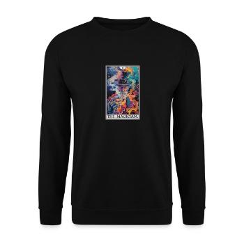 Tarotkarte The Magician Der Magier - Unisex Pullover - Schwarz - Vorne - Alina (178cm) & Michal (187cm)
