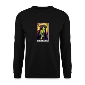Tarotkarte The High Priestess Die Hohepriesterin - Unisex Pullover - Schwarz - Vorne - Alina (178cm) & Michal (187cm)