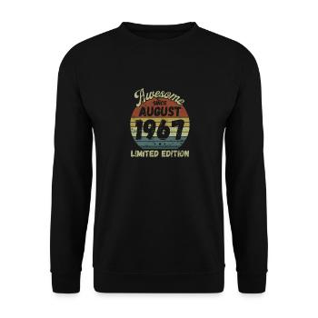 Awesome since August 1967 - Geburtstag - Unisex Pullover - Schwarz - Vorne - Alina (178cm) & Michal (187cm)