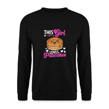 Crêpes Petit-déjeuner Crêpes - Sweat-shirt Unisexe - noir - Devant - Alina (178cm) & Michal (187cm)