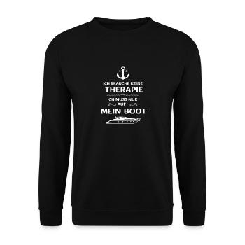 Ich Muss Nur Auf Mein Boot für einen - Unisex Pullover - Schwarz - Vorne - Alina (178cm) & Michal (187cm)