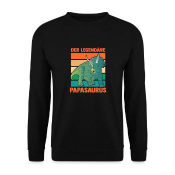 Papa Père Dino Dinosaure Papasaurus - Sweat-shirt Unisexe - noir - Devant - Alina (178cm) & Michal (187cm)