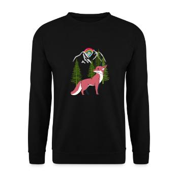 Renard, Renards, Nature, Conte de fées, Forêt, Nature, Arbre - Sweat-shirt Unisexe - noir - Devant - Alina (178cm) & Michal (187cm)