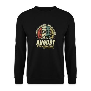 August 1962 Vintage 1962 August Birthday Gift - Unisex Sweatshirt - black - Front - Alina (178cm) & Michal (187cm)