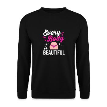 Body Positivity Feminist Feminism Feminist - Unisex Sweatshirt - black - Front - Alina (178cm) & Michal (187cm)