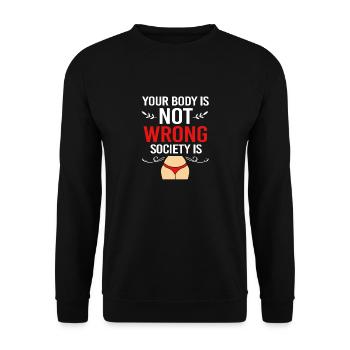 Body Positivity Feminist Feminism Feminist - Unisex Sweatshirt - black - Front - Alina (178cm) & Michal (187cm)