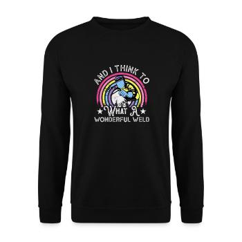 Schweißer Sagt Lustiges Schweißen Boilermaker Schweißer - Unisex Pullover - Schwarz - Vorne - Alina (178cm) & Michal (187cm)
