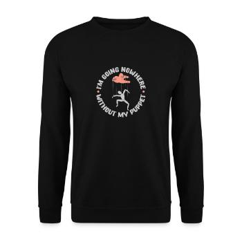 Ich Gehe Nirgendwohin Ohne Meine Marionette - Unisex Pullover - Schwarz - Vorne - Alina (178cm) & Michal (187cm)