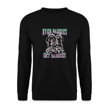 Even Baddies Get Saddies Graphic Raccoon Funny - Unisex Sweatshirt - black - Front - Alina (178cm) & Michal (187cm)