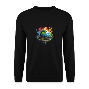 Respektier Muttererde Unseren Planeten Natur - Unisex Pullover - Schwarz - Vorne - Alina (178cm) & Michal (187cm)