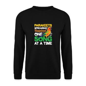 Parakeets Spreading Happiness One Song At A Time - Unisex Pullover - Schwarz - Vorne - Alina (178cm) & Michal (187cm)