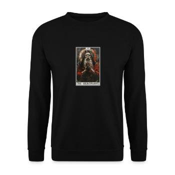 Tarotkarte The Hierophant Der Hierophant - Unisex Pullover - Schwarz - Vorne - Alina (178cm) & Michal (187cm)