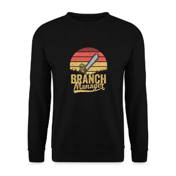 Branch Manager Logger Lumberjack Logging - Unisex Sweatshirt - black - Front - Alina (178cm) & Michal (187cm)