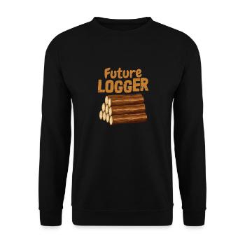 Future Logger Logging Lumberjack - Unisex Sweatshirt - black - Front - Alina (178cm) & Michal (187cm)