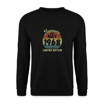 Awesome since May 1968 - Birthday - Unisex Sweatshirt - black - Front - Alina (178cm) & Michal (187cm)