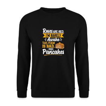 Crêpes Petit-déjeuner Crêpes - Sweat-shirt Unisexe - noir - Devant - Alina (178cm) & Michal (187cm)