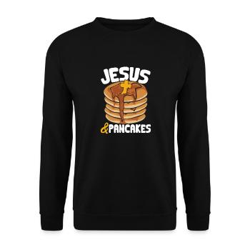 Crêpes Petit-déjeuner Crêpes - Sweat-shirt Unisexe - noir - Devant - Alina (178cm) & Michal (187cm)