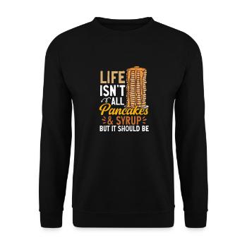Pancake Breakfast Pancakes - Unisex Sweatshirt - black - Front - Alina (178cm) & Michal (187cm)