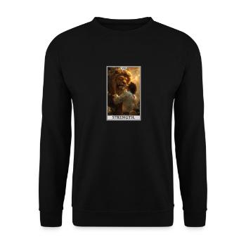 Tarot Card Tarot Card Strength Power - Unisex Sweatshirt - black - Front - Alina (178cm) & Michal (187cm)