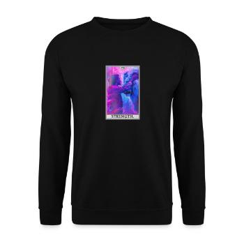Tarotkarten Tarotkarte Strength Kraft - Unisex Pullover - Schwarz - Vorne - Alina (178cm) & Michal (187cm)