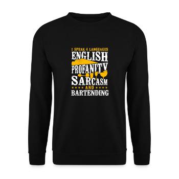 Bartender Mixologist I Speak 4 - Unisex Sweatshirt - black - Front - Alina (178cm) & Michal (187cm)