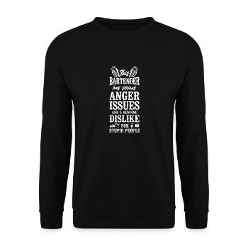 Bartender Mixologist This - Unisex Sweatshirt - black - Front - Alina (178cm) & Michal (187cm)