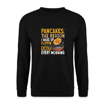 Pancake Breakfast Pancakes - Unisex Sweatshirt - black - Front - Alina (178cm) & Michal (187cm)