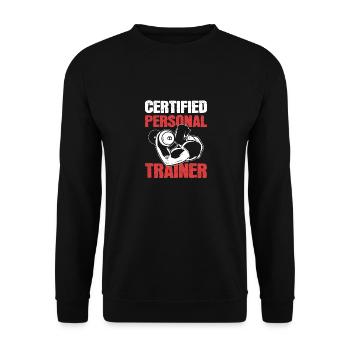 Fitness Fitness Trainer Gym - Unisex Sweatshirt - black - Front - Alina (178cm) & Michal (187cm)