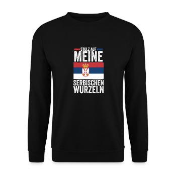 Serbe Serbe Serbie - Sweat-shirt Unisexe - noir - Devant - Alina (178cm) & Michal (187cm)