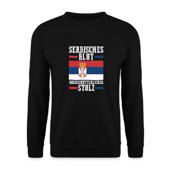 Serbe Serbe Serbie - Sweat-shirt Unisexe - noir - Devant - Alina (178cm) & Michal (187cm)