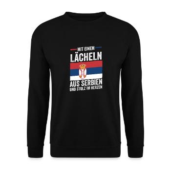 Serbe Serbe Serbie - Sweat-shirt Unisexe - noir - Devant - Alina (178cm) & Michal (187cm)