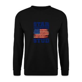 Star Spangled Stud Signe de paix Drapeau des États-Unis - Sweat-shirt Unisexe - noir - Devant - Alina (178cm) & Michal (187cm)