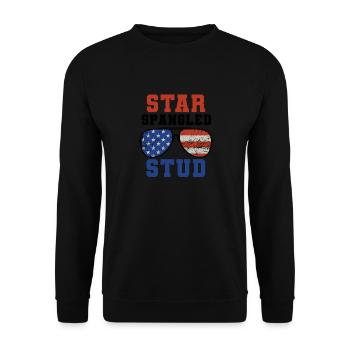 Star Spangled Stud Signe de paix Drapeau des États-Unis - Sweat-shirt Unisexe - noir - Devant - Alina (178cm) & Michal (187cm)