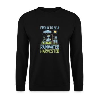 Réservoir d’eau de pluie - récupération de l’eau de pluie - Sweat-shirt Unisexe - noir - Devant - Alina (178cm) & Michal (187cm)