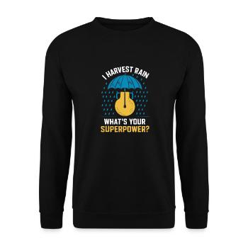 Réservoir d’eau de pluie - récupération de l’eau de pluie - Sweat-shirt Unisexe - noir - Devant - Alina (178cm) & Michal (187cm)