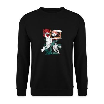 Basketballteam Basketballspieler Basketball - Unisex Pullover - Schwarz - Vorne - Alina (178cm) & Michal (187cm)