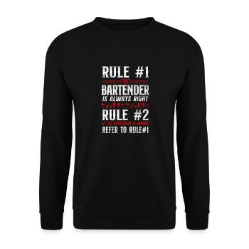 Bartender Mixologist Bar Rules - Unisex Sweatshirt - black - Front - Alina (178cm) & Michal (187cm)