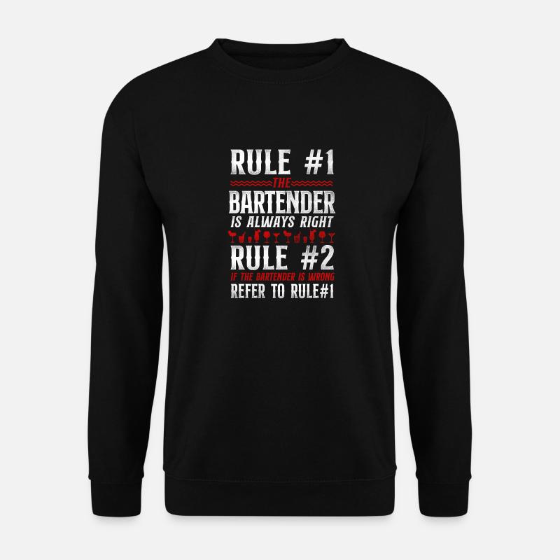 Bartender Mixologist Bar Rules - Unisex Sweatshirt - black