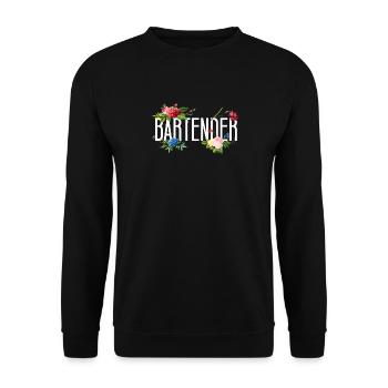 Barman Mixologue Fleurs - Sweat-shirt Unisexe - noir - Devant - Alina (178cm) & Michal (187cm)