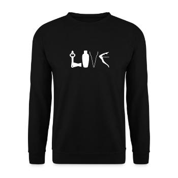 Bartender Mixologist Love - Unisex Pullover - Schwarz - Vorne - Alina (178cm) & Michal (187cm)