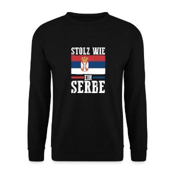 Serbe Serbe Serbie - Sweat-shirt Unisexe - noir - Devant - Alina (178cm) & Michal (187cm)