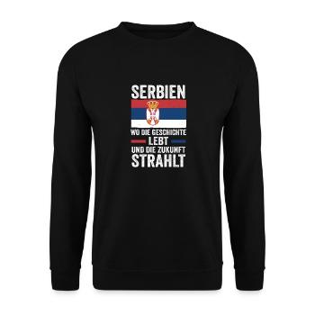 Serbe Serbe Serbie - Sweat-shirt Unisexe - noir - Devant - Alina (178cm) & Michal (187cm)