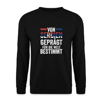 Serbe Serbe Serbie - Sweat-shirt Unisexe - noir - Devant - Alina (178cm) & Michal (187cm)