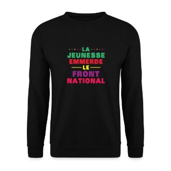la jeunesse emmerde front national - Sweat-shirt Unisexe - noir - Devant - Alina (178cm) & Michal (187cm)